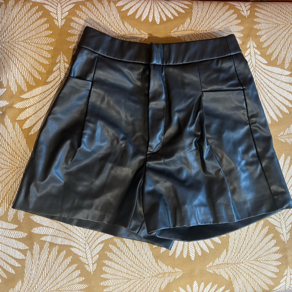 Zara pleather mini shorts
